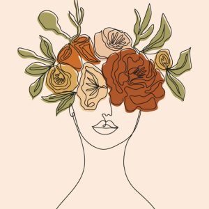 Boho Lady and Flower on Head