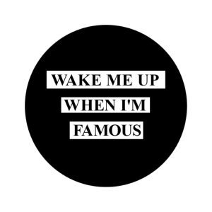 Wake me up when I am famous.